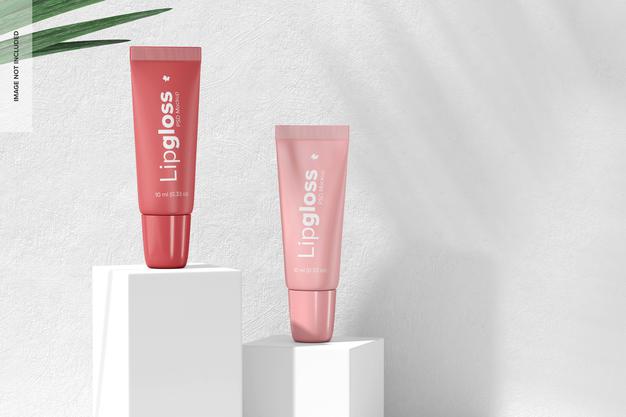 Lipgloss Tubes Mockup, Right View Psd