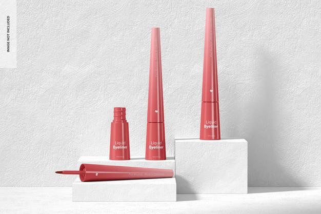 Liquid Eyeliners Set Mockup Psd