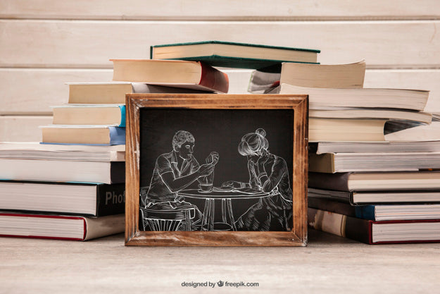Literature Mockup With Slate And Stack Psd