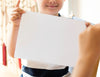 Little Boy With A Blank Paper Mockup Psd