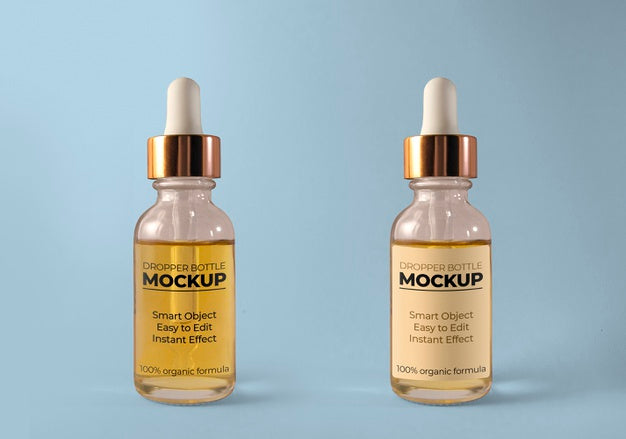 Little Colored Dropped Bottle Mockup Psd