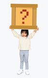 Little Girl Holding A Question Box