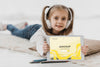Little Girl In Bed With Tablet Psd