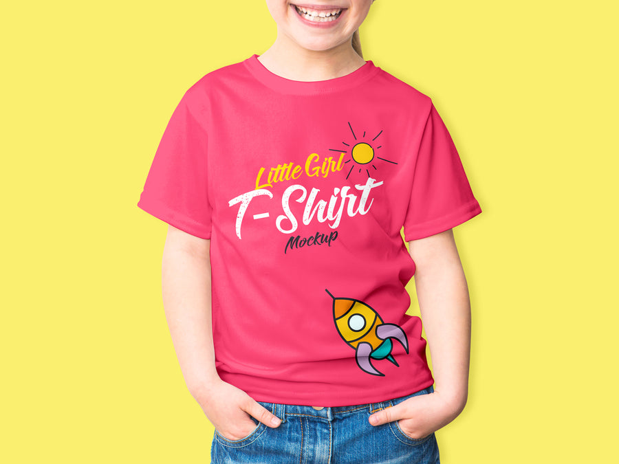 Little Girl T-Shirt Mockup Psd 2018