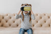 Little Girl With Virtual Reality Headset Psd