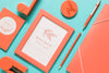 Living Coral Assortment With Frame Mock-Up Psd