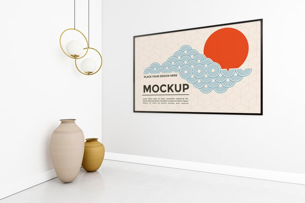 Living Room Composition With Frame Mock-Up Psd