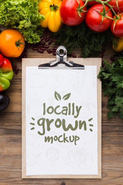 Locally Grown Veggies Mock-Up Psd
