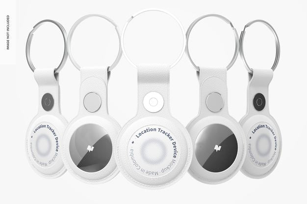 Location Tracker Device With Keychain Set Mockup Psd