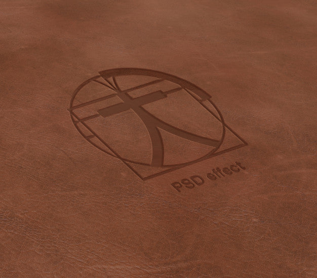Logo Effect On Leather Mockup Psd