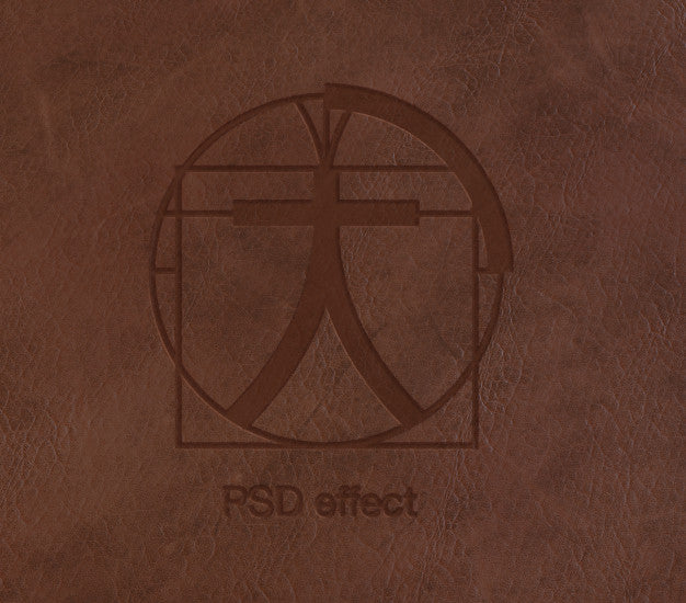 Logo Effect On Leather Mockup Psd