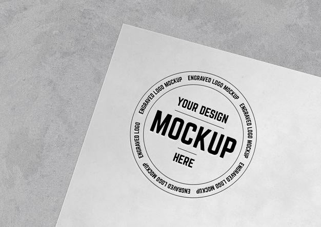 Logo Engraved Over Paper Surface Mockup Psd