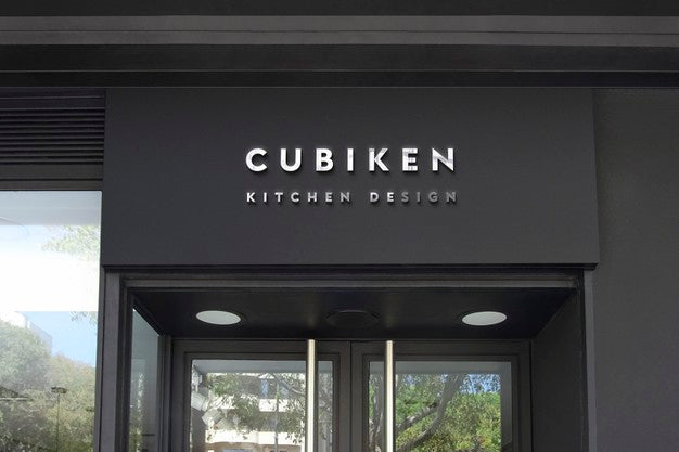 Logo Mockup Black Facade Sign Psd