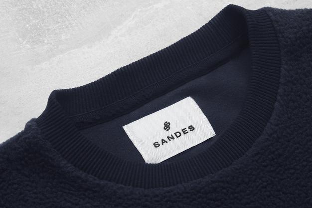 Logo Mockup Dark Blue Sweatshirt Label Psd