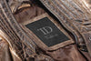 Logo Mockup Dark Brown Leather Jacket Label Psd