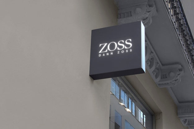 Logo Mockup Dark Grey Hanging Sign Psd