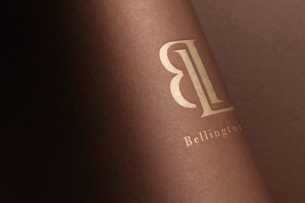 Logo Mockup In Curved Paper Psd