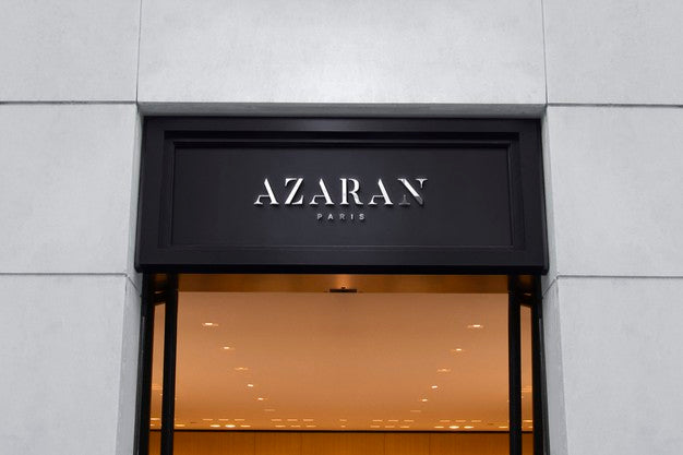 Logo Mockup Luxury Black Facade Sign Psd