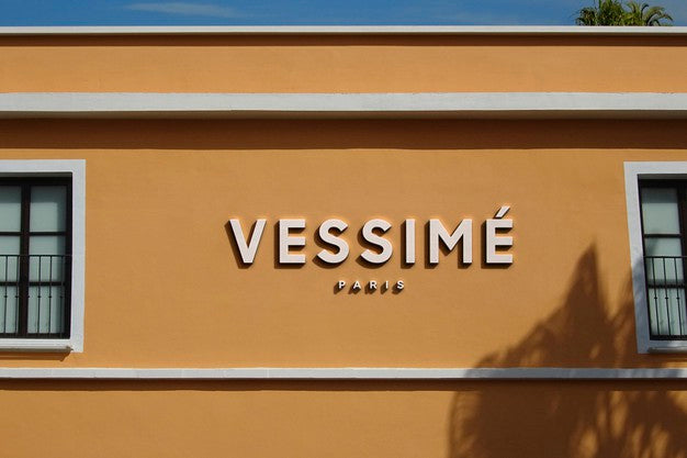 Logo Mockup Modern Orange Building Sign Psd