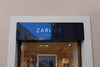 Logo Mockup Modern Reflective Blue Facade Sign Psd