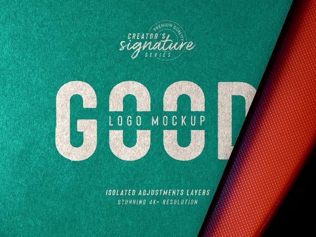 Logo Mockup On Light Cardboard Paper Texture Top View Psd