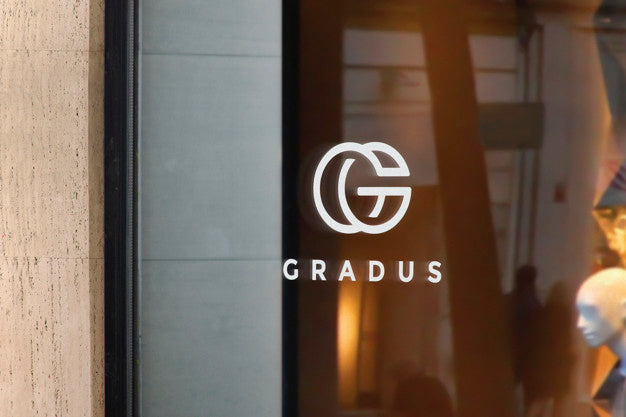 Logo Mockup Window Sign Luxury Store Psd