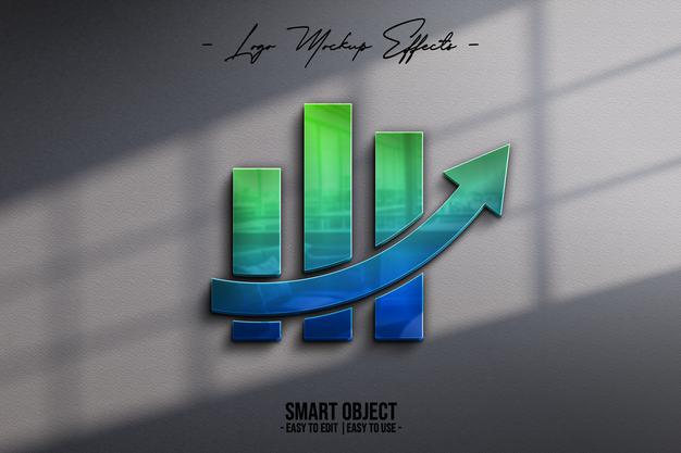 Logo Mockup With 3D Logo Psd