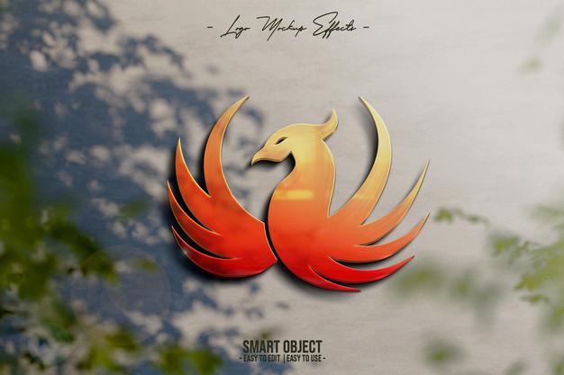 Logo Mockup With 3D Logo Psd