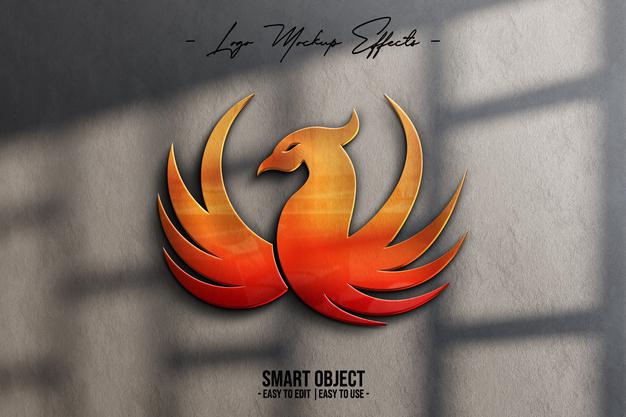 Logo Mockup With 3D Logo Psd