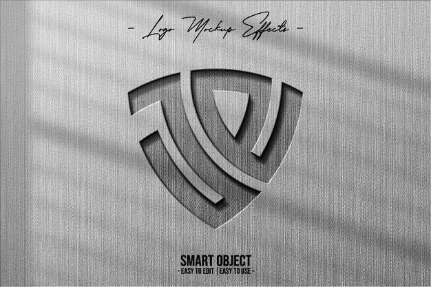Logo Mockup With Emboss Logo Psd