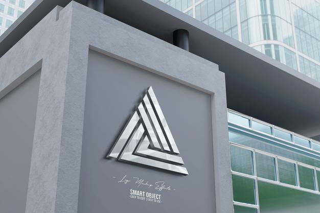 Logo Mockup With Facade Psd