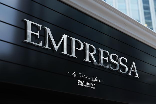 Logo Mockup With Facade Psd