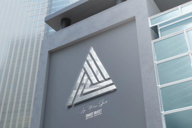 Logo Mockup With Facade Psd