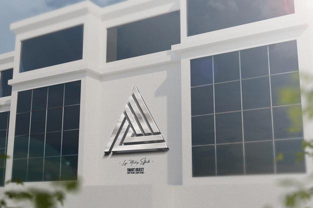 Logo Mockup With Facade Psd