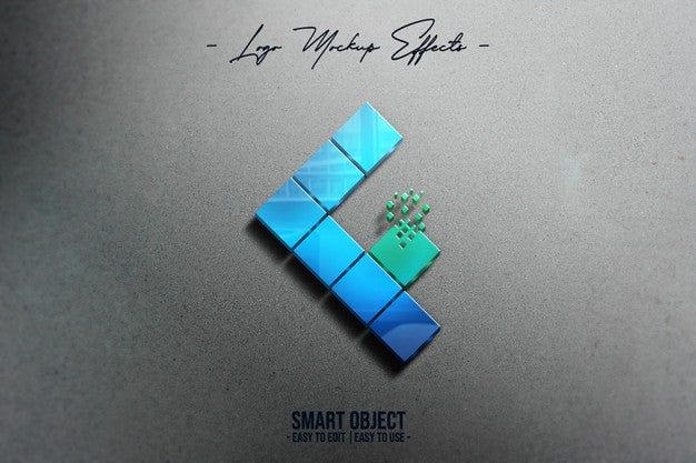 Logo-Mockup-With-Glass-Effect Psd