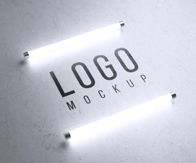Logo Mockup With Lights Psd
