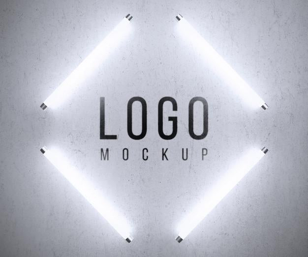Logo Mockup With Lights Psd