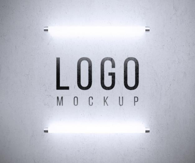 Logo Mockup With Lights Psd