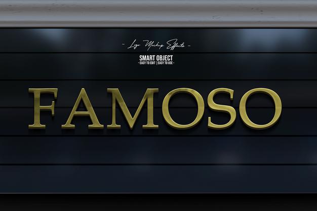 Logo Mockup With Night Lamp Effect Psd