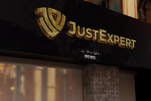 Logo Mockup With Night Lamp Effect Psd