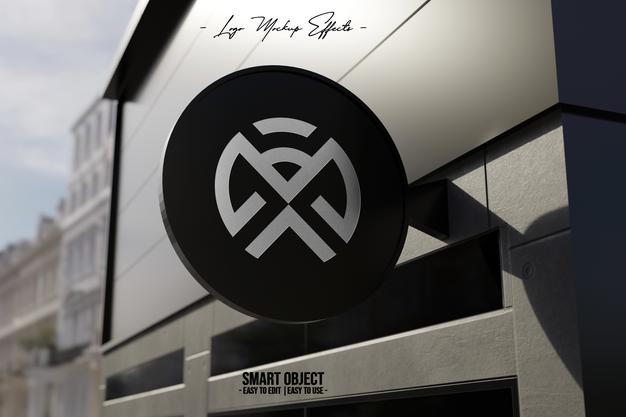 Logo Mockup With Signage Psd