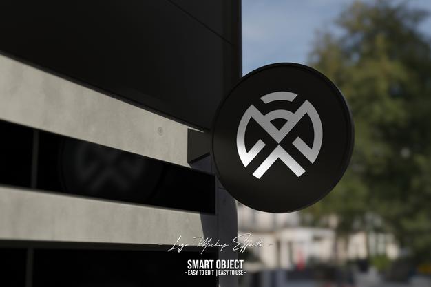 Logo Mockup With Signage Psd