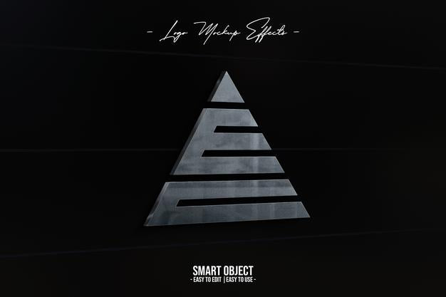 Logo Mockup With Silver Effect Psd