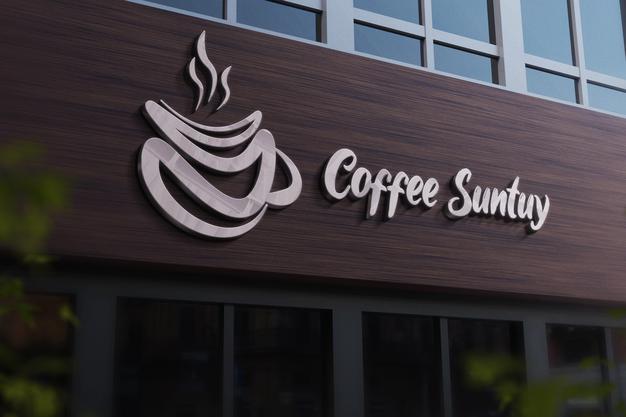 Logo Mockup With Silver Effect Psd