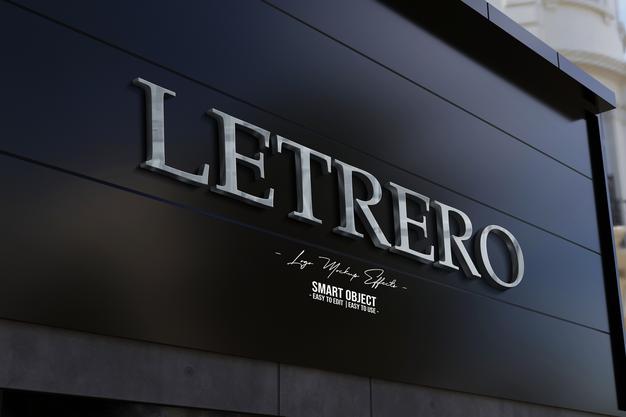 Logo Mockup With Silver Logo Psd