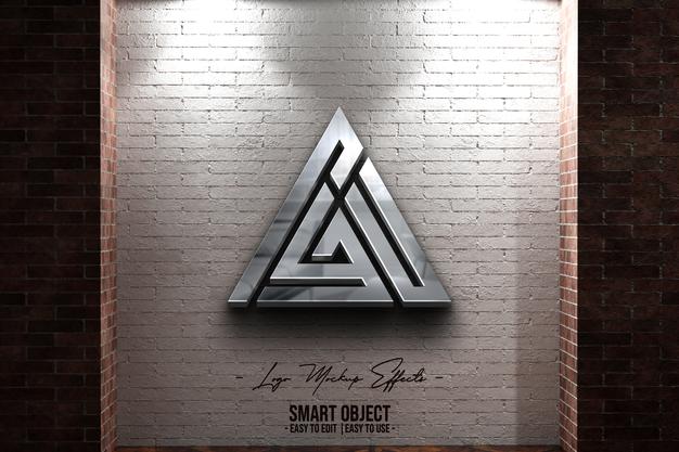 Logo Mockup With Silver Logo Psd