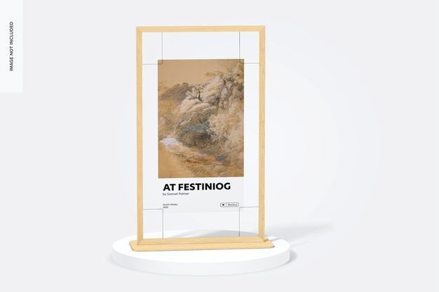 Long Wood Gallery Poster Display Mockup Psd