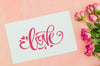 Love Sheet Message With Flowers Beside Psd