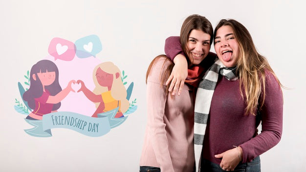 Lovely Friends Together On Friendship Day Psd