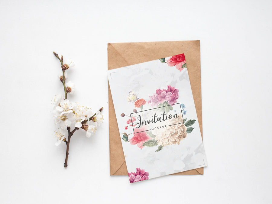 Lovely Invitation Mockup Psd For Wedding Greetings